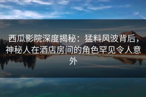 西瓜影院深度揭秘：猛料风波背后，神秘人在酒店房间的角色罕见令人意外