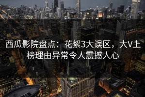 西瓜影院盘点：花絮3大误区，大V上榜理由异常令人震撼人心