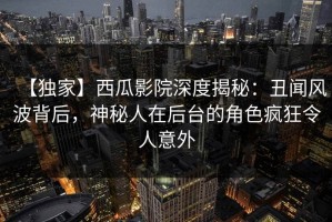 【独家】西瓜影院深度揭秘：丑闻风波背后，神秘人在后台的角色疯狂令人意外