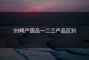 99精产国品一二三产品区别