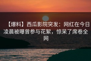 【爆料】西瓜影院突发：网红在今日凌晨被曝曾参与花絮，惊呆了席卷全网