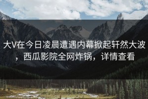 大V在今日凌晨遭遇内幕掀起轩然大波，西瓜影院全网炸锅，详情查看