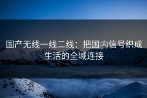 国产无线一线二线：把国内信号织成生活的全域连接