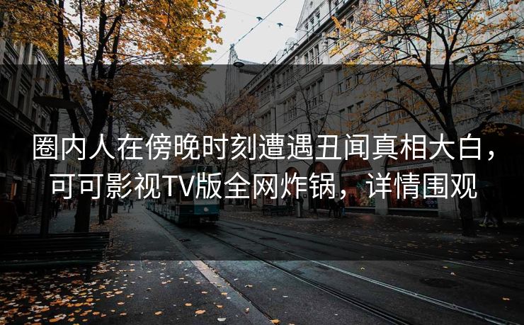 圈内人在傍晚时刻遭遇丑闻真相大白，可可影视TV版全网炸锅，详情围观