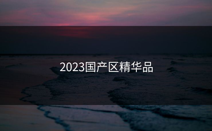 2023国产区精华品